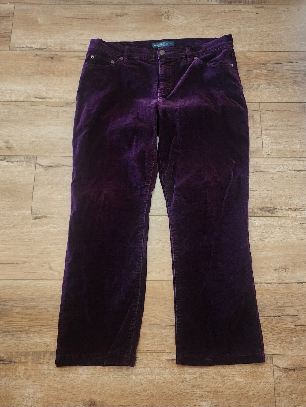 Vintage 90s Ralph Lauren Jeans Corduroy Pants Cropped Size 10 Classic Straight